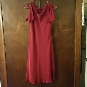 Red silk dress